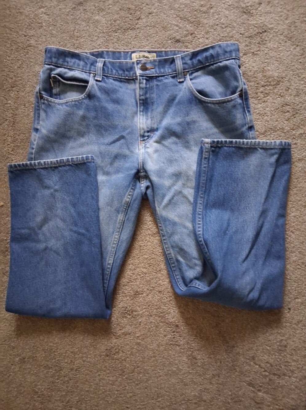 Men's L.L. Bean Standard Fit Jeans 35x30 Blue Cotton Denim Regular Straight